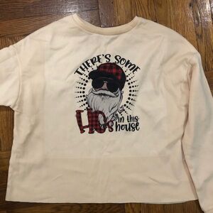 Cropped top fleece shirt (there’s some hohoho’s in this house) new without tags